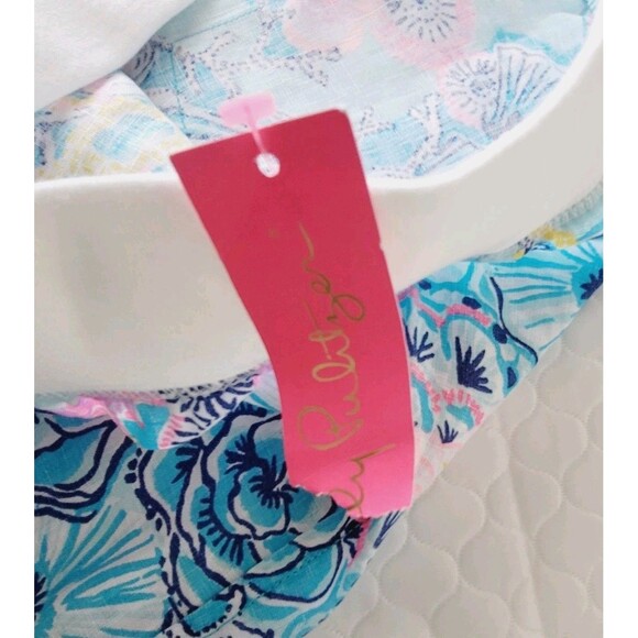 NWT Lilly Pulitzer Bali Blue Once Upon A Tide Linen Palazzo Pants Size XL - Picture 7 of 16